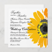 Uitnodigingen op het Rustic Country Sunflower Wedd (Voorkant / Achterkant)