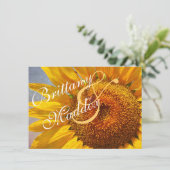 Uitnodigingen op het Rustic Country Sunflower Wedd (Staand voorkant)