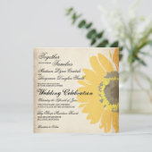 Uitnodigingen op het Rustic Country Sunflower Wedd (Staand voorkant)