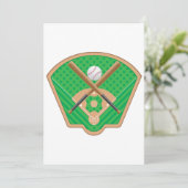 Uitnodigingen op het veld Baseball (Staand voorkant)