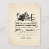 Uitnodigingen over landelijk huwelijk (Voorkant / Achterkant)