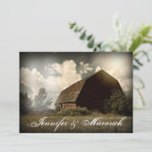 Uitnodigingen over landelijk huwelijk (Staand voorkant)