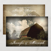 Uitnodigingen over landelijk huwelijk (Voorkant / Achterkant)