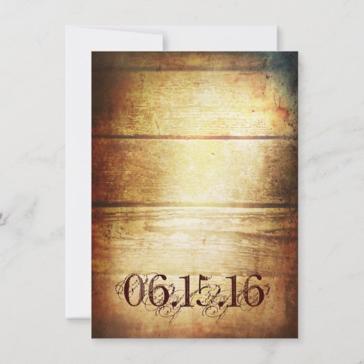 Uitnodigingen over landelijk landschap rond hout (Achterkant)