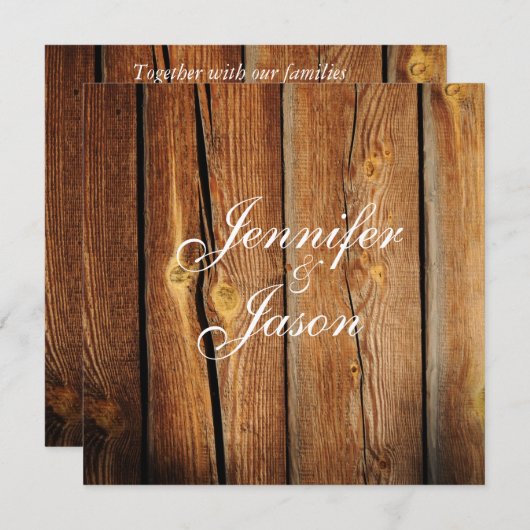 Uitnodigingen over landelijk landschap rond hout (Voorkant / Achterkant)