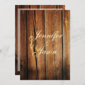 Uitnodigingen over landelijk landschap rond hout (Voorkant / Achterkant)