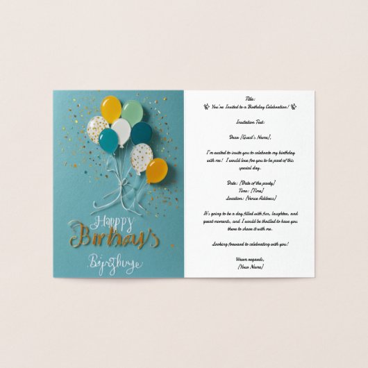 Uitnodigingen Professionele Folie Kaart (Binnen)