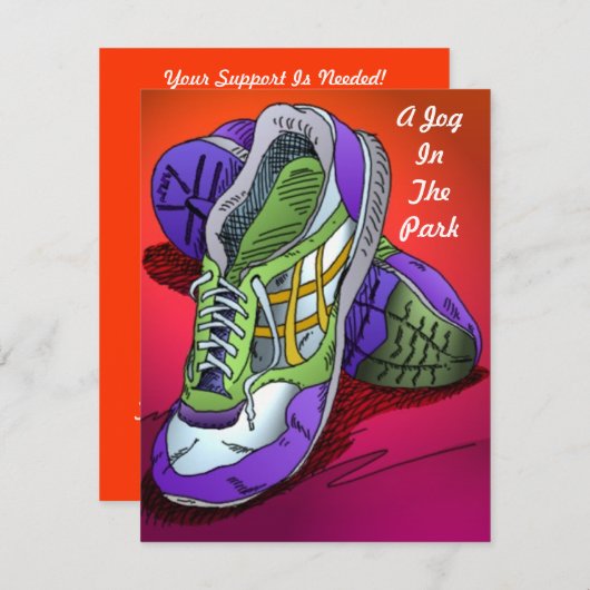 Uitnodigingen rood-oranje om te stimuleren (Voorkant / Achterkant)