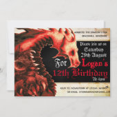 Uitnodigingen Rustic Red Dragon Party (Voorkant)