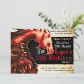 Uitnodigingen Rustic Red Dragon Party (Staand voorkant)