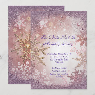 Uitnodigingen Snowflake Holiday Party