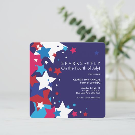 Uitnodigingen | Sparks vliegt op 4 juli (Staand voorkant)