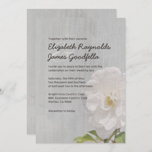 uitnodigingen tot bruiloft van Gardenia (Voorkant / Achterkant)