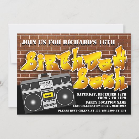 Uitnodigingen tot geboorte van de oude schooltop (Voorkant)