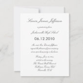 Uitnodigingen tot het afstuderen van een blauwe Op (Achterkant)