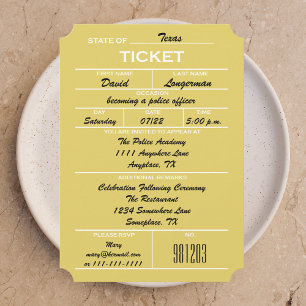 Uitnodigingen tot het afstuderen van Gold Ticket P