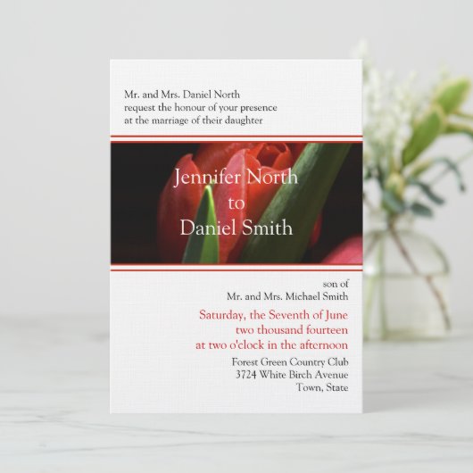 Uitnodigingen tot huwelijk (Staand voorkant)