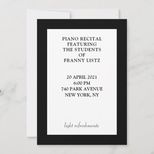 Uitnodigingen tot overweging Piano (Achterkant)