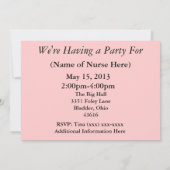 Uitnodigingen tot roze ziekenhuis voor verpleegkun (Achterkant)