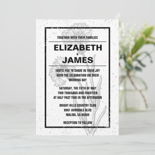 Uitnodigingen tot Rustische  bruine en zwarte brui (Staand voorkant)