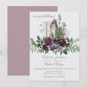 Uitnodigingen tot Waterverf Forest Wedding