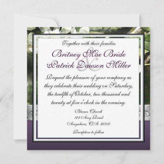  uitnodigingen tot weduwschap met witte en Paarse  (Achterkant)