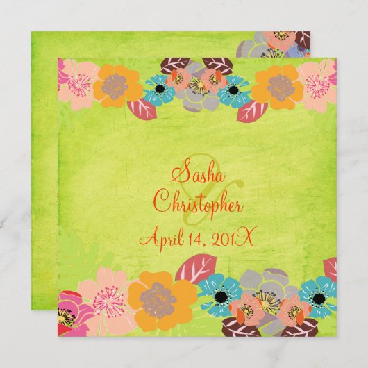 Uitnodigingen tot weduwschap tussen Leis en Luau (Voorkant / Achterkant)