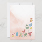 Uitnodigingen Tweeling Roze Luier Bash (Achterkant)