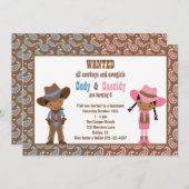 Uitnodigingen van Afrikaanse Amerikaanse cowboy en (Voorkant / Achterkant)