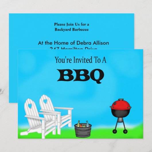 Uitnodigingen van BBQ (Voorkant / Achterkant)