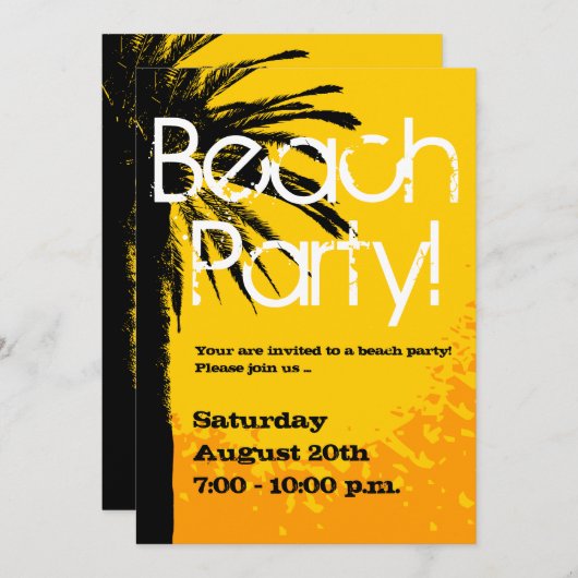 Uitnodigingen van beide partijen met palmzonsonder (Voorkant / Achterkant)