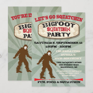 Uitnodigingen van Bigfoot Birthday