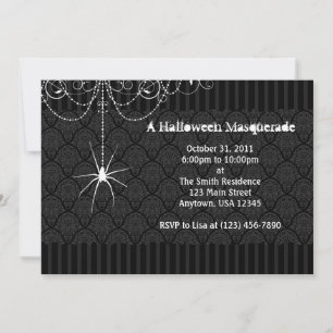 Uitnodigingen van Black & White Spider Damask Hall