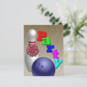 Uitnodigingen van Bowling Party  (Staand voorkant)