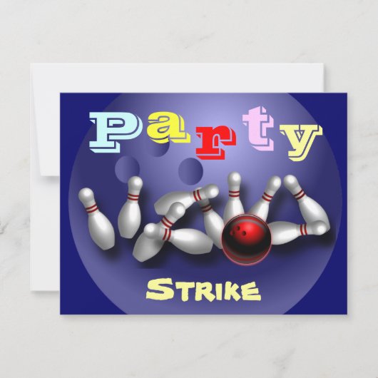 Uitnodigingen van Bowling Party (Voorkant)