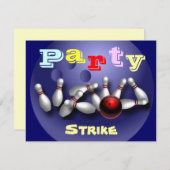 Uitnodigingen van Bowling Party (Voorkant / Achterkant)