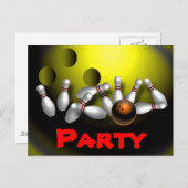 Uitnodigingen van Bowling Party  (Voorkant / Achterkant)