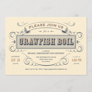 Uitnodigingen van Cajun Crawfish Boil Party