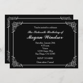 Uitnodigingen van Classy Black & White Elegant Par (Voorkant / Achterkant)