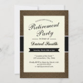Uitnodigingen van Classy Brown Damask Retirement P (Voorkant)