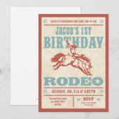 Uitnodigingen van Cowboy Birthday Rodeo Party (Voorkant / Achterkant)