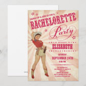 Uitnodigingen van Cowgirl Bachelorette (Voorkant / Achterkant)