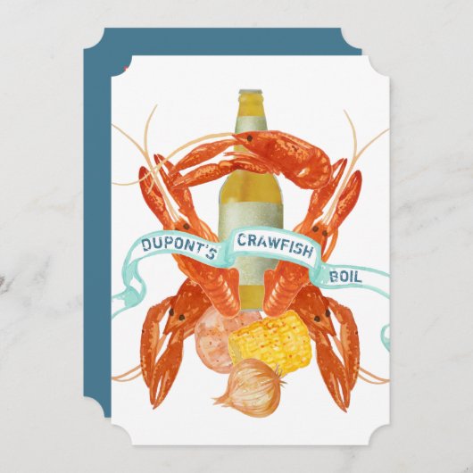 Uitnodigingen van Crawfish Boil (Voorkant / Achterkant)
