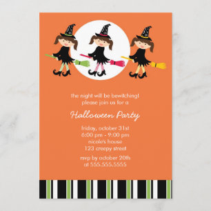 Uitnodigingen van Cute Witches Halloween Party