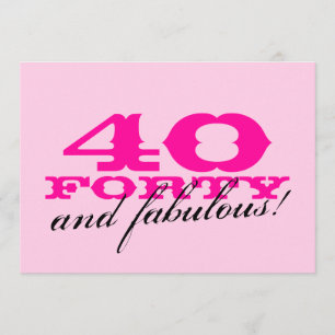 Uitnodigingen van de 40e verjaardag van de verjaar