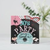 Uitnodigingen van de 50 'Record Theme Party' uit 1 (Staand voorkant)