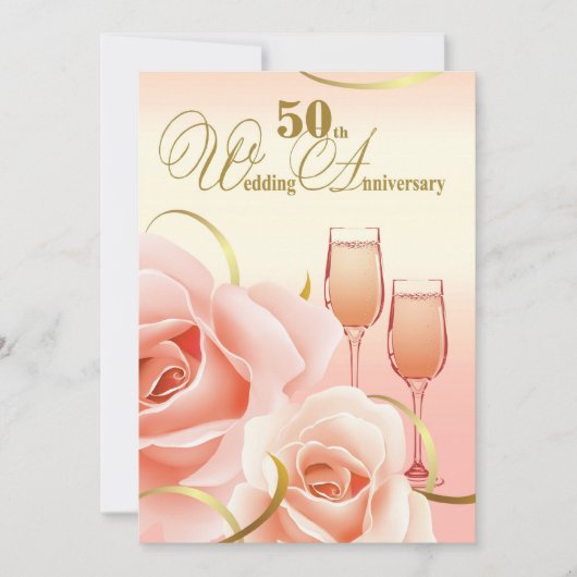 Uitnodigingen van de 50e bruiloft Jubileum Partij (Voorkant)