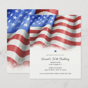 Uitnodigingen van de Amerikaanse Flag Birthday Par