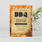 Uitnodigingen van de Baby shower BBQ (Staand voorkant)