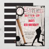 Uitnodigingen van de Baseball Sports Birthday Part (Voorkant / Achterkant)